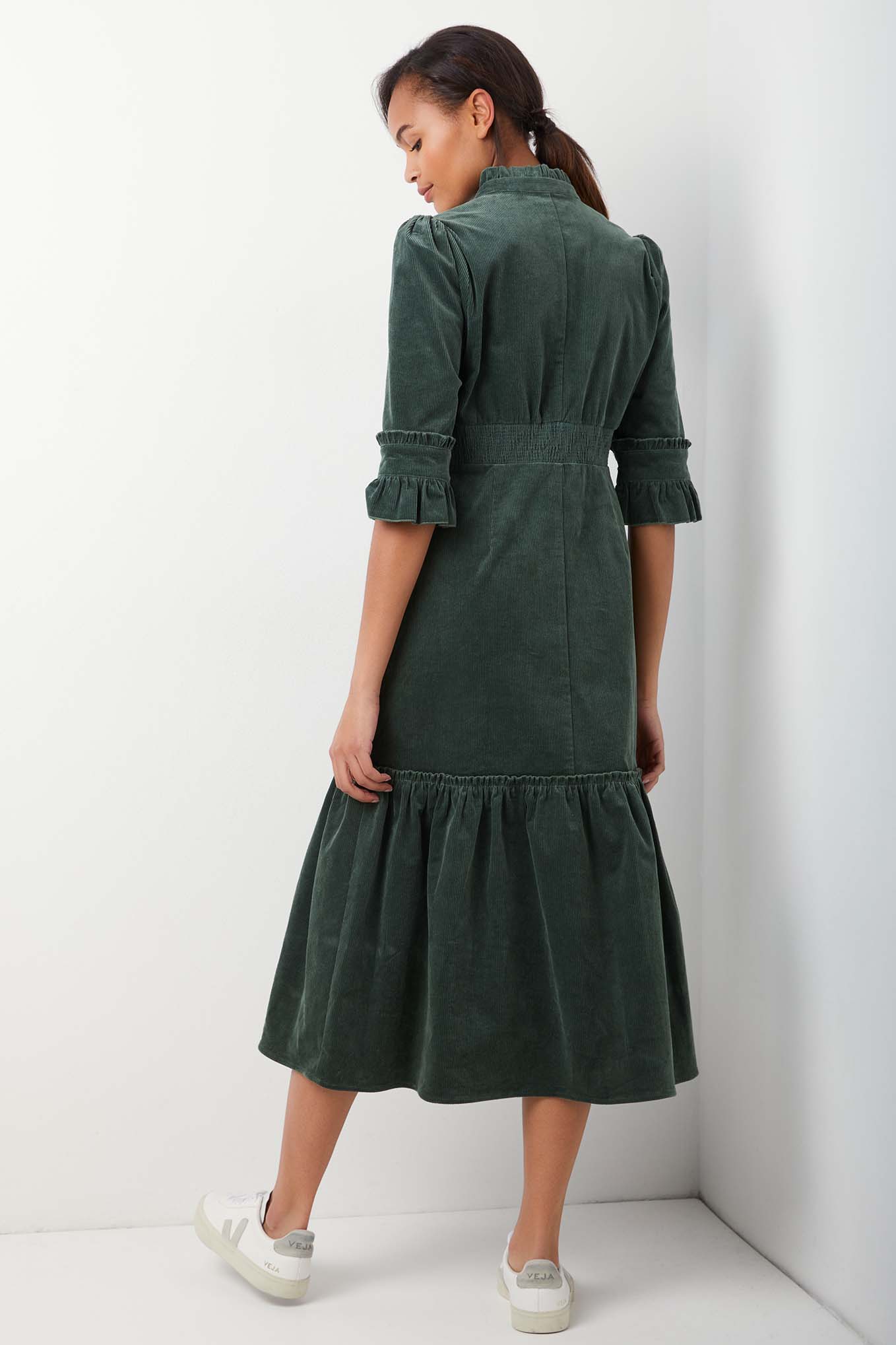 Isobel Corduroy Dress - Sage Green ...